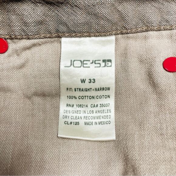 JOE’S JEANS Brixton Straight & Narrow Paint-Splattered Raw Hem Jeans Bark W33 - Picture 9 of 10